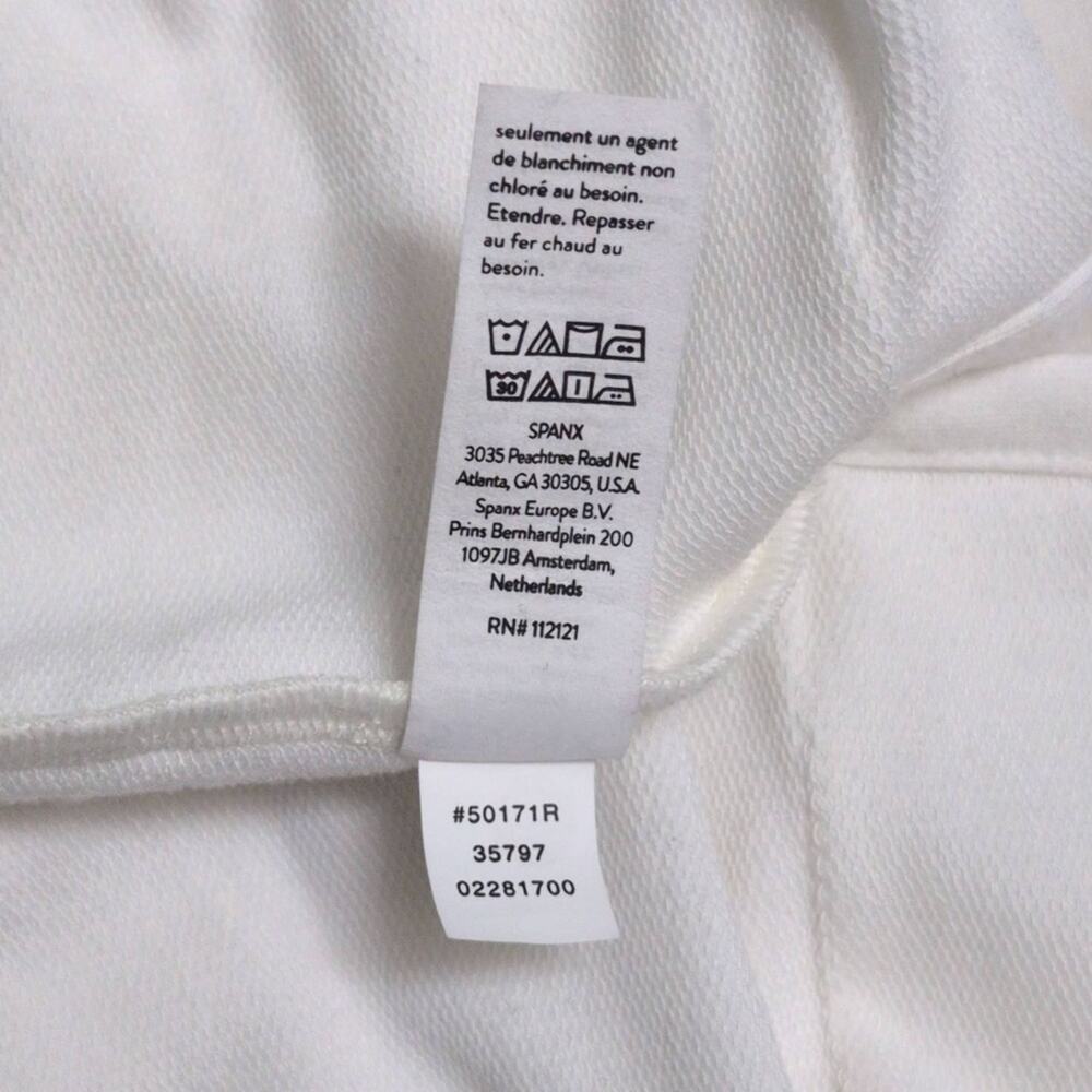 SPANX Perfect Length Dolman Sweatshirt White Exposed Seam Round Neck Tunic L - Picture 5 of 6